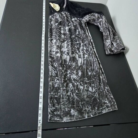Entro Womens Crushed Velvet Lace Dress Size Small Grey Witchy Whimsigoth NWT - Picture 8 of 8